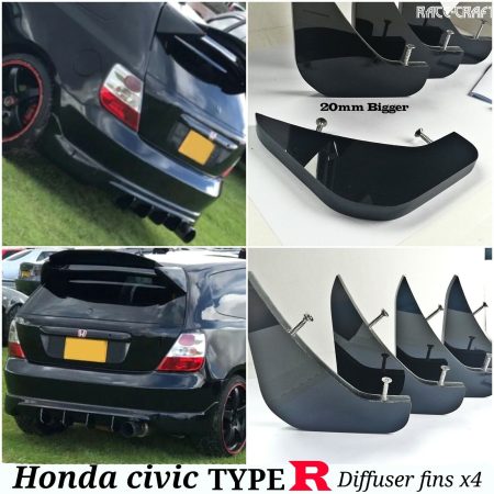 FOR HONDA CIVIC TYPE R EP3 DIFFUSER FINS/HONDA CIVIC TYPE T  DIFFUSER FINS/CIVIC TYPE R FINS