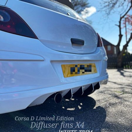 Vauxhall Corsa d limited edition diffuser fins/race fins/VXR/bumper fins Corsa d