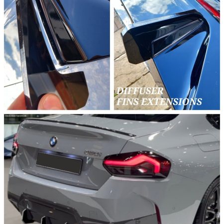 For BMW 220i Coupe M Sport Rear Bumper Diffuser Fins extension's G42, 2022-2