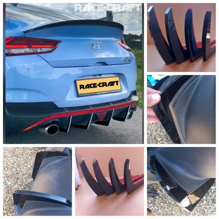 Hyundai i130N FASTBACK 2020- DIFFUSER FINS EXTENSIONS AGRESSIVE STYLE i130N FAST