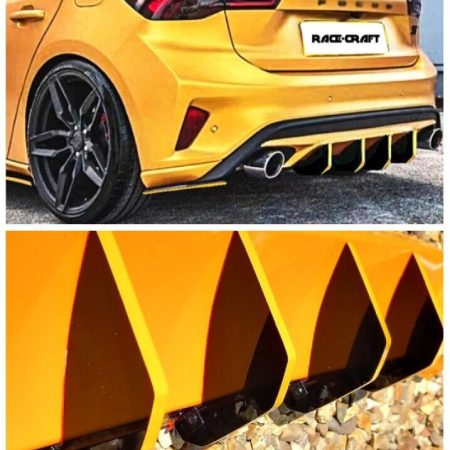 Ford Focus st 2019-21 Diffuser fins,Ford Focus ST Diffuser FinsX4 ORANGE TRIM
