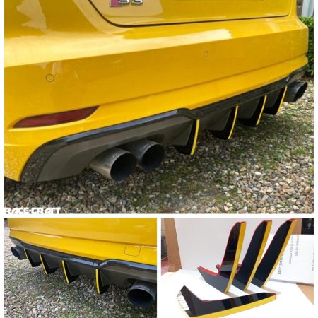 "FOR"Audi S3 8v"SPORTBACK"Diffuser Fin extensions x4,audi s3 8v 2016-2019 FACE L