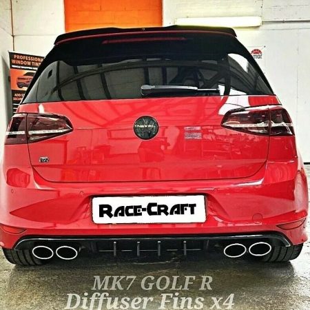 VW GOLF VII MK7 R Facelift Gloss Black Rear Splitter Diffuser fins/diffuser fins