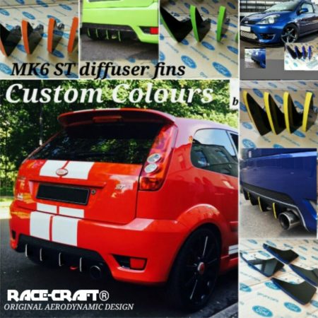 Fits" ford fiesta mk6 st/mk6 zetec s/mk6 fiesta 1.4/diffuser bumper fins st mk6