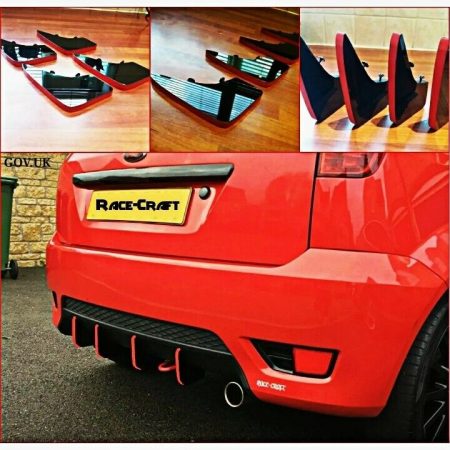 "Fits"ford fiesta mk6 st/mk6 zetec s/mk6 fiesta 1.4/diffuser bumper fins mk6 st