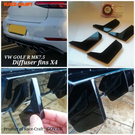 VW Golf R MK7.5 Rear Diffuser Fins,Golf R 7.5 2017-Matching diffuser fins,Golf R