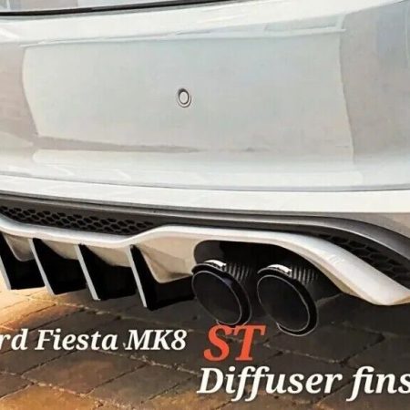 For Ford Fiesta ST MK8 Diffuser Fins X4 Custom Black & Grey, Diffuser Fins