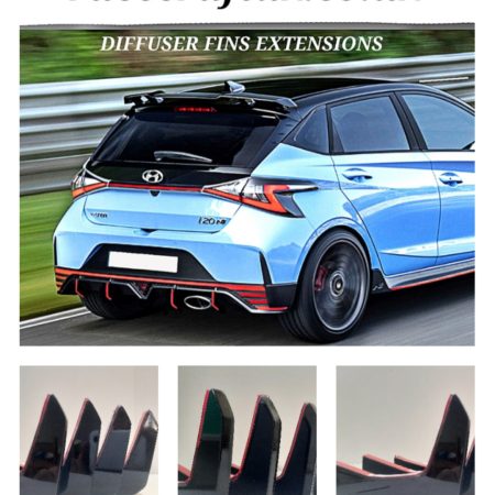 Hyundai i20 N 1.6T DGi DIFFUSER FINS EXTENSIONS AGRESSIVE STYLE i20 N 1.6T GDi diffuser fins x4
