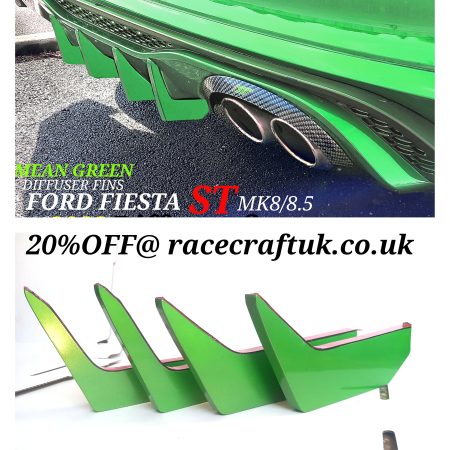 Ford Fiesta st MK8/8.5 MEAN GREEN DIFFUSER FINS X4