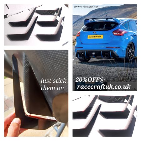 FORD FOCUS RS 2.3 MK3 DIFFUSER FINS,FOCUS RS MK3 2.3 DIFFUSER FINS EXTENSIONS